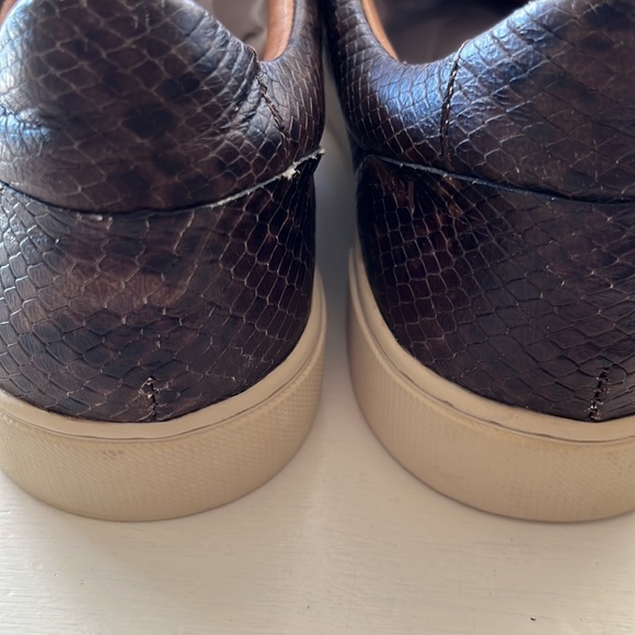FRYE Solid leather brown/black sneakers with alligator grain size 11 - Picture 7 of 7